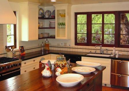 kitchen island ready for a party