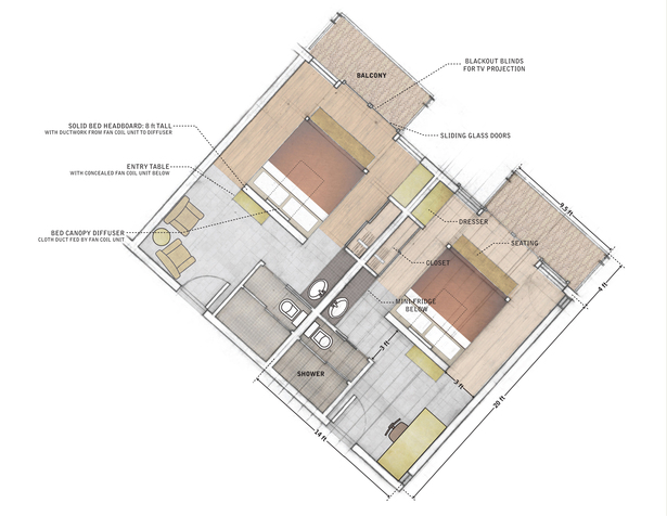 guest room floor plan (pencil, Adobe Photoshop, Adobe Illustrator)