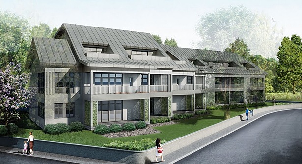 Waterfront perspective rendering