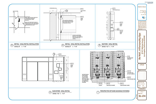 EL-04 Interior Elevations, Details + Perspective Dwg
