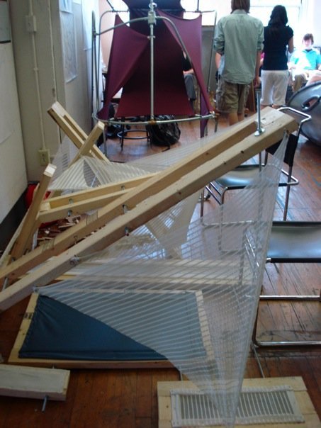 A side view of the project. This showed how a person could be secluded from surrounding environment through the use of simple means.