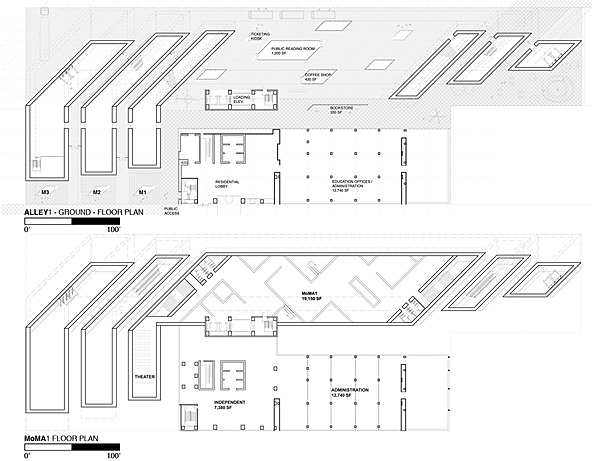 Ground Floor Plan - Alley 1 and Second Floor Plan - MoMA 1