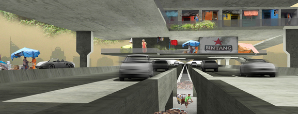 stacked kampung / tollway solution