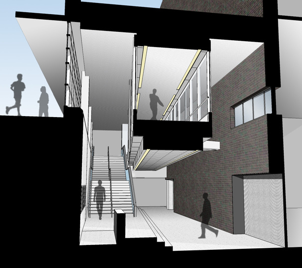 Section study of two-level Lobby space
