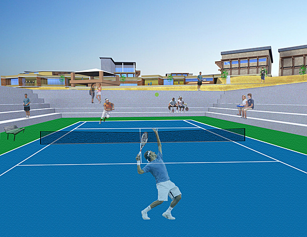 Stadium tennis court