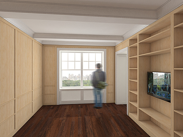 Family room / library facing Central Park