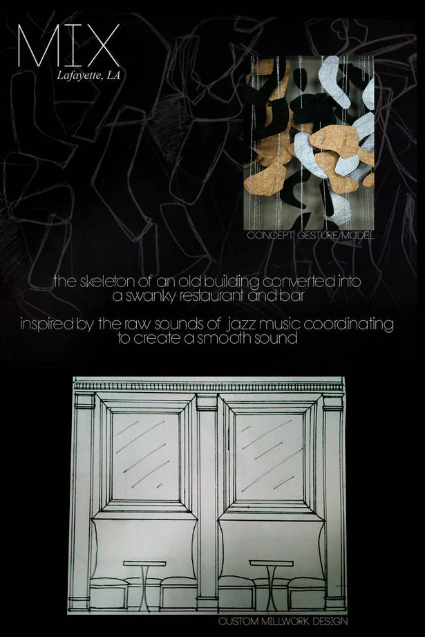 Concept gesture and sketch, millwork design