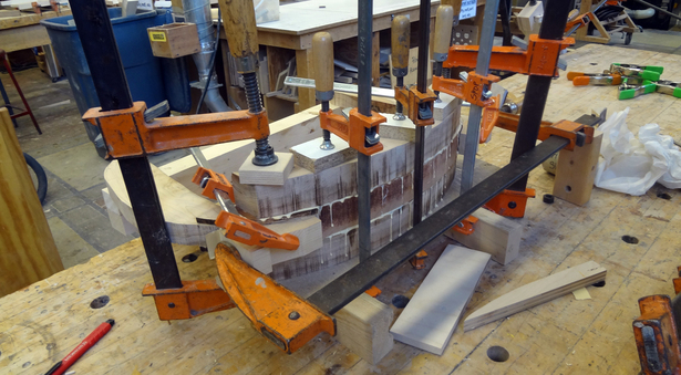 Chair back assembly process.