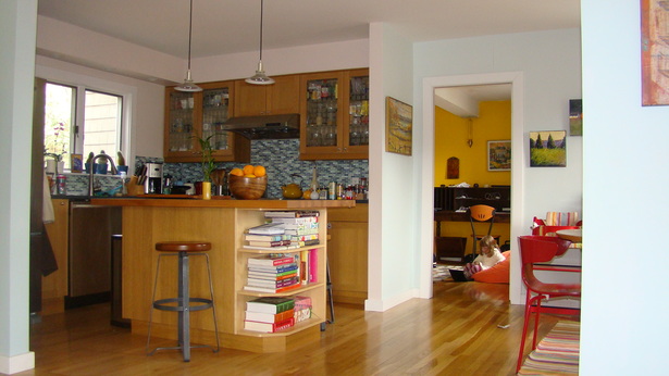 kitchen and dining area (to the right)