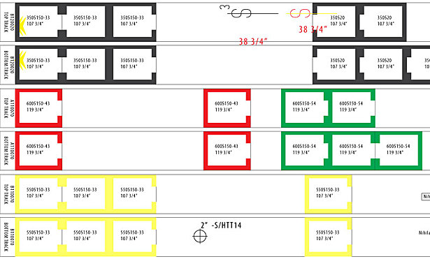 Prefab steel panel label - encodes all layout information