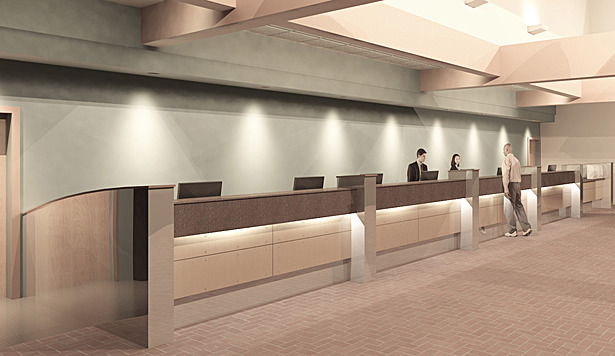 Rendering of a portion of new counter. image © Molzen Corbin