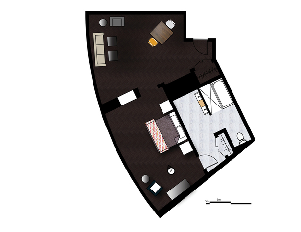 Premiere Suite Rendered Floor Plan