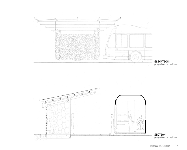 elevation & section:graphite on vellum