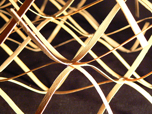 Sculpture, wood veneer, sine waves