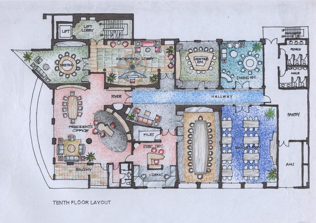 Typical Office Interior Decoration Layout