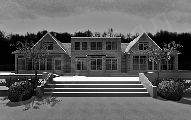 Rear view showing the deck rear facade