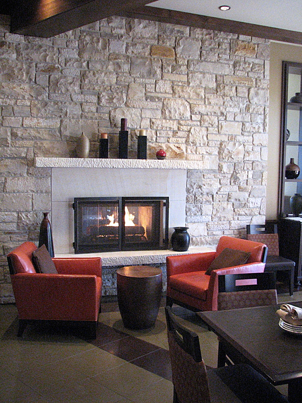 Custom-built fireplace at Bar Lounge