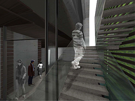 Promenade to third floor