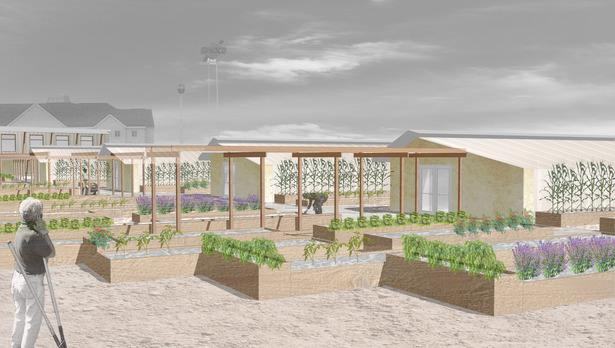 Site Rendering - Community Gardens and Greenhouses 