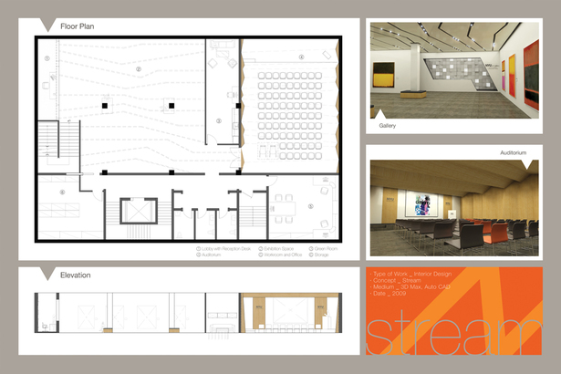 BASEMENT w/ exhibition space & auditorium