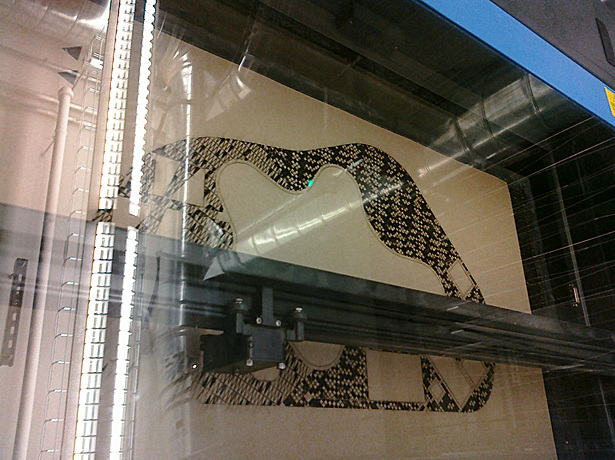 waffle slab being cut
