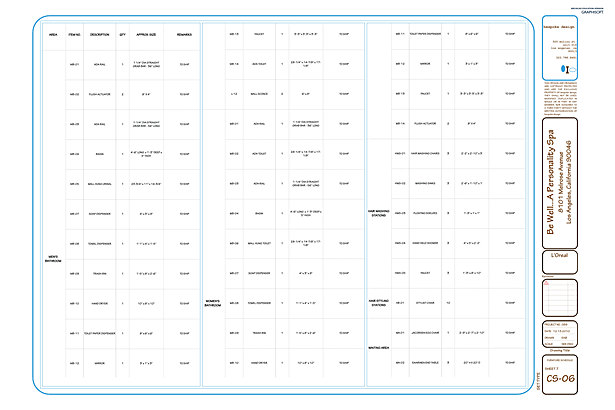 CS-06 Furniture Schedule