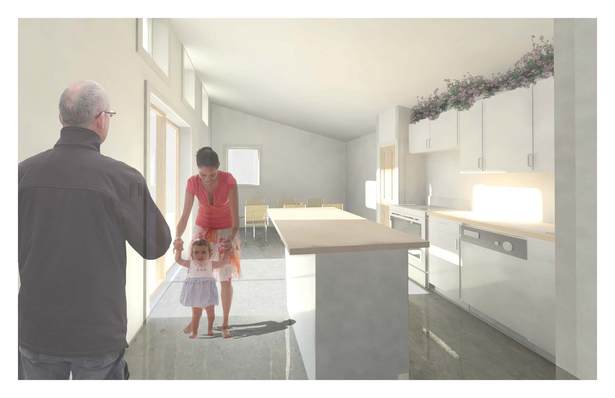 Interior Rendering of kitchen/dinning area