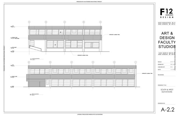 South and West Exterior Elevations