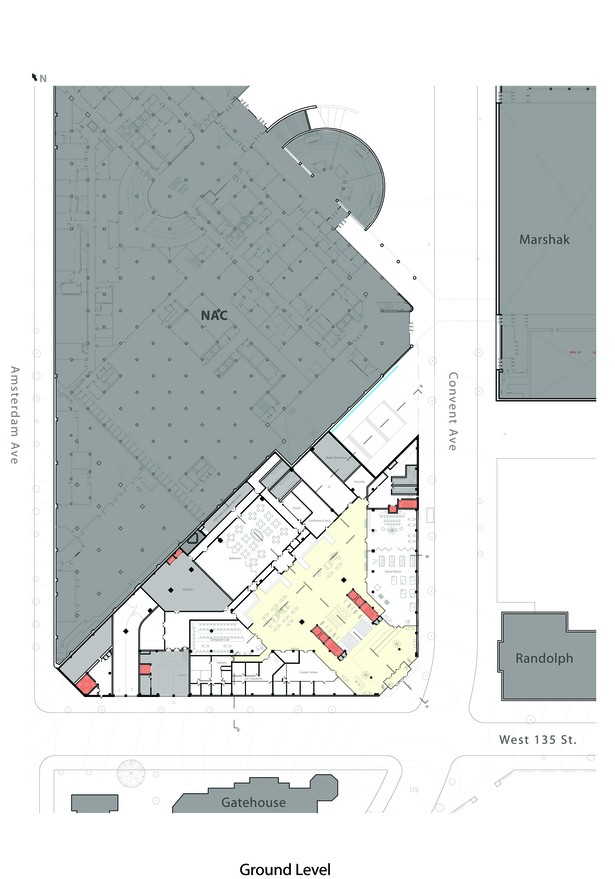 Site plan, with North Academic Center adjacent to the north