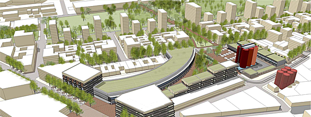 Central Transportation Plaza | Sketch Up, Photoshop