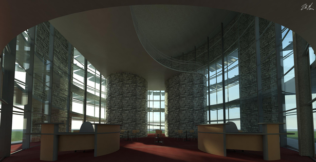 Library Main Entrance - Interior View
