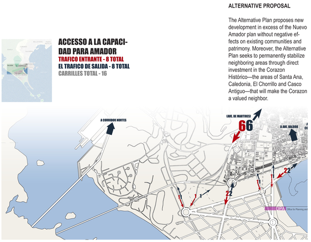 Transitions and connections from major traffic flows to service new Amador development.