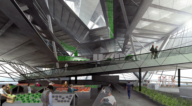 Interior Rendering of Market Space