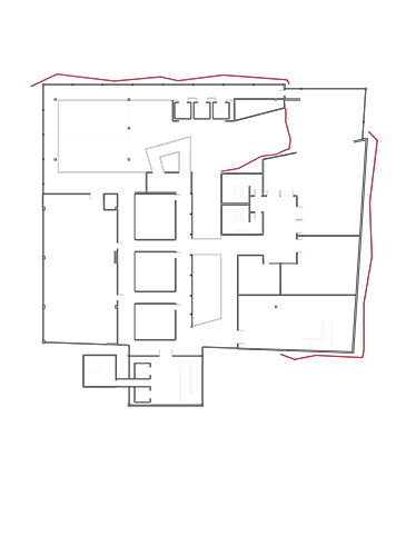 Second floor with faceted facade