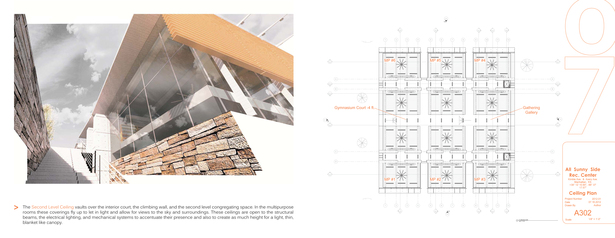 Exterior Roof Perspective / 2nd Level Ceiling Plan