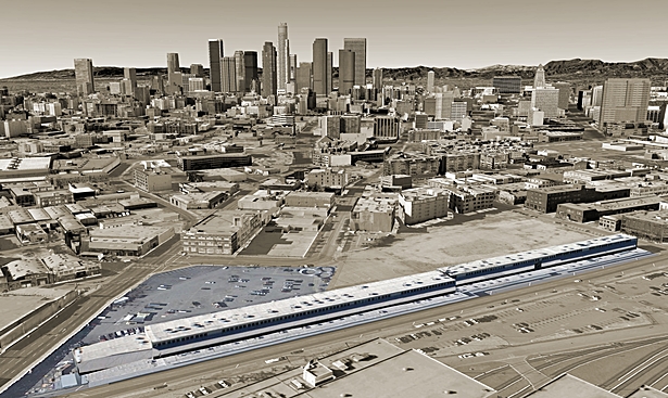 SCI-Arc Campus and Downtown LA Aerial View (Google Earth)