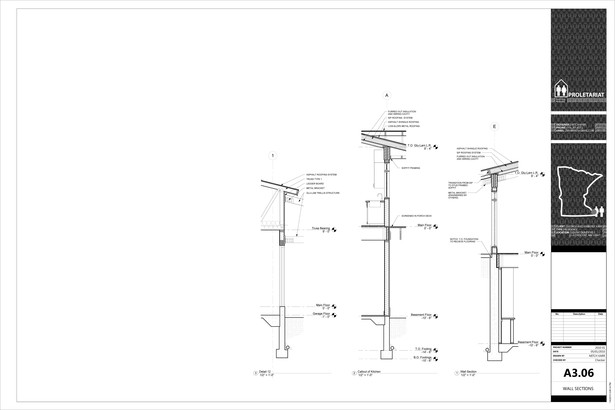 Karr Residence. Construction Drawings. Wall Sections.