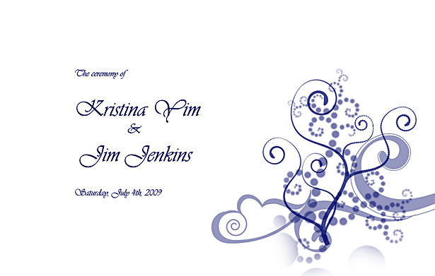 Kristina and Jim's Ceremony Program