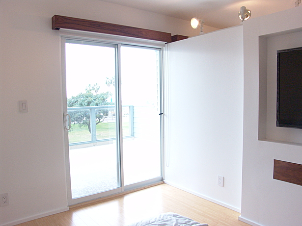 Exposed sliding door