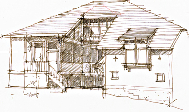 Study Sketch for 2 Rear Addition Bays