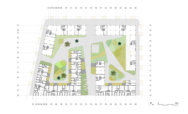 AQSO arquitectos office. Connecting riads. GF plan
