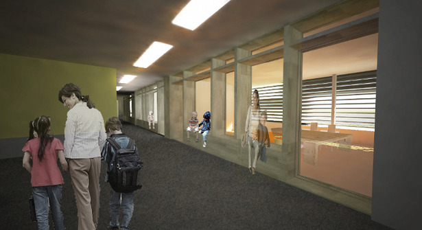 Rendering of central gathering space