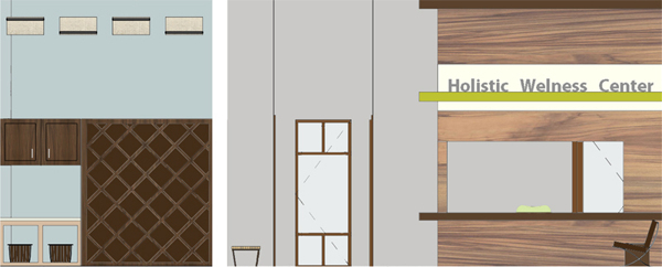 Yoga Studio & Waiting Room Interior Elevations.