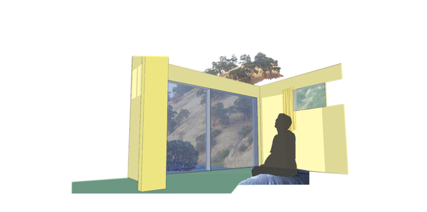 A perspective of the master bedroom, which revealed how close nature was.