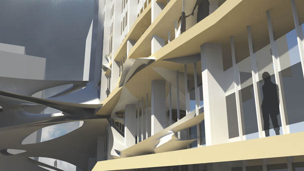Terrace across Chase Manhattan building
