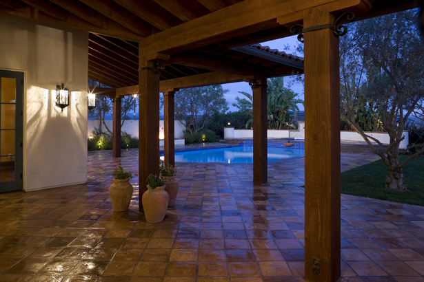 Rear Yard Loggia with Pool in Background