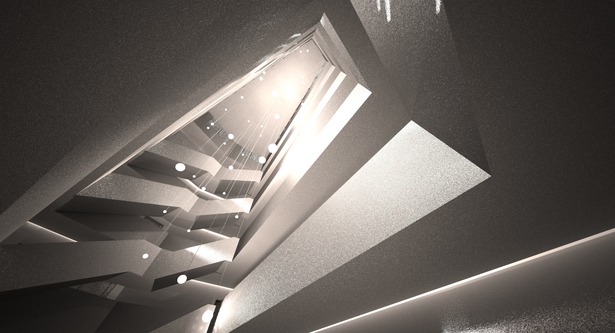 Central circulation interior perspective night