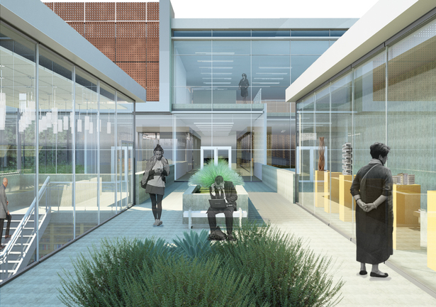 Main Entry Rendering: Revit Architecture