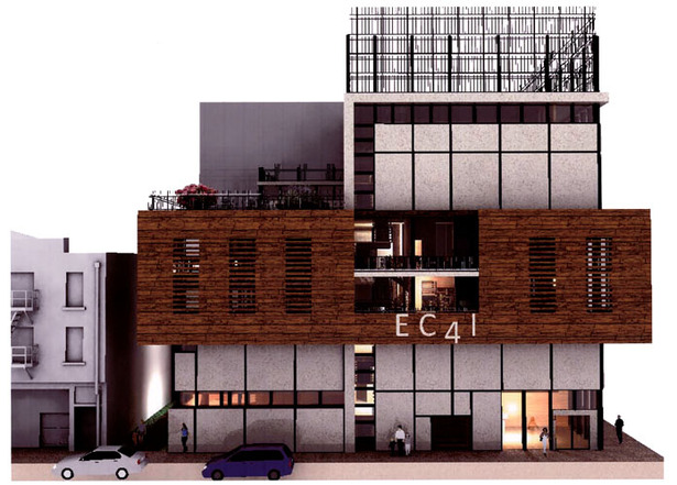 4th Street Elevation - Rendered in Podium