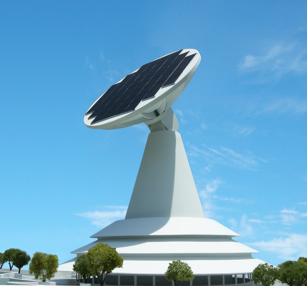 Detail of the sun tracking solar cell array